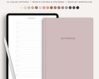 Digital Notebook GoodNotes, Notebook for GoodNotes, Lined, Grid, Dotted, Cornell Note templates, Minimalist, Simple Notebook