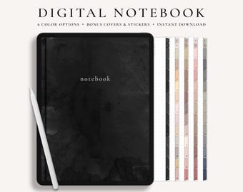 Digital Notebook for GoodNotes, Notebook with tabs, Minimalist Notebook, Digital Journal, Student Notebook, Portrait
