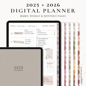 2025 2026 Digital Planner, Daily Planner GoodNotes, Weekly Planner, Monthly Planner, 2025 2026 Planner, Minimalist, Digital Planner