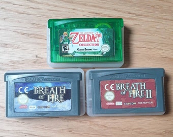 Zelda (7in1) and Breath of Fire (2) GBA Value Bundle - Nintendo Game Boy Advance Carts + Cases. Games inc Minish Cap, BoF 1&2, and more