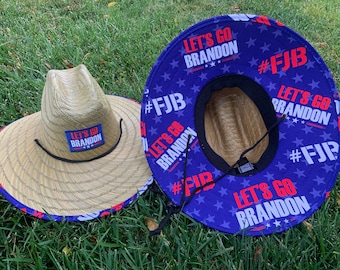 レッツゴーブランドン麦わら帽子 - 美しい帽子カスタムメイドは必ず会話を盛り上げますジョーバイデントランプ2024