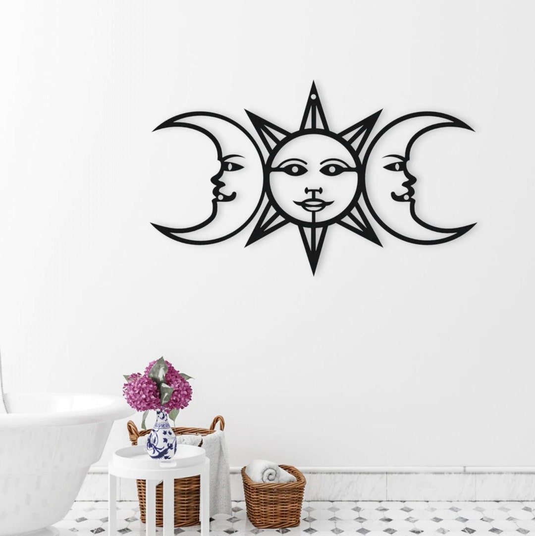 Sun and Moon Wall Decor, Home Decor, Metal Wall Art, Unique Decor