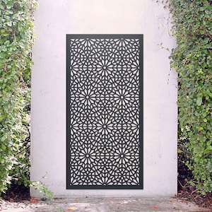 Garden Screen in Bloom Design Metal, Decorative Screen, Home Decor, Garden Decoration, Room Divider, Wall Art, Home and Living, Trellis