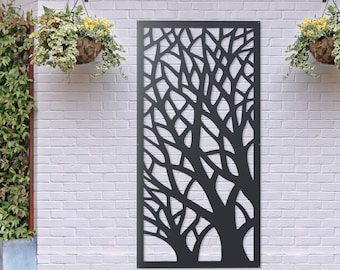 Garden Screen in Botanical Design Metal, Decorative Screen, Home Decor ...