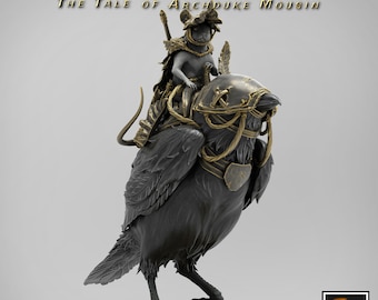 Tabletop Miniature Raven various versions - Mouse - RescaleMiniatures - The Tale of Archduke Mousin - armored raven