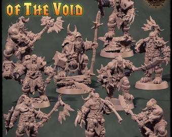 Complete set &quot;Mercenaries of the Void&quot; - Orc - Shaman - Warrior - Wizard - Dungeons and Dragons - Full Collection - Daybreak Miniatures