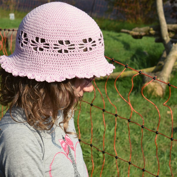 Bucket Hat for baby, child and women, crochet pattern, pdf