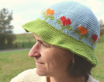 Bucket Hat, sun hat for baby, child and women, crochet pattern, pdf