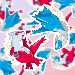 Latias Latios Chibi Vinyl Stickers