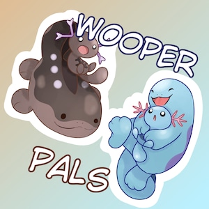 Wooper Buddies! Clodsire Quagsire Vinyl Matte Sticker