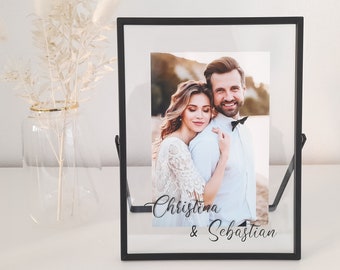 Picture frame for couple photo with two names I personalized gift for couple I wedding gift I picture frame for wedding picture