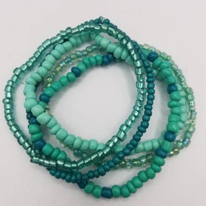 Teal Green stretchy bracelet set