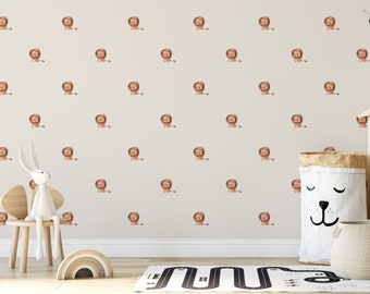 Boho Baby Lion wall stickers, lion wallpaper, lion wall decal, nursery watercolor lion, kids wall decal, lion wall sticker, boho baby decal