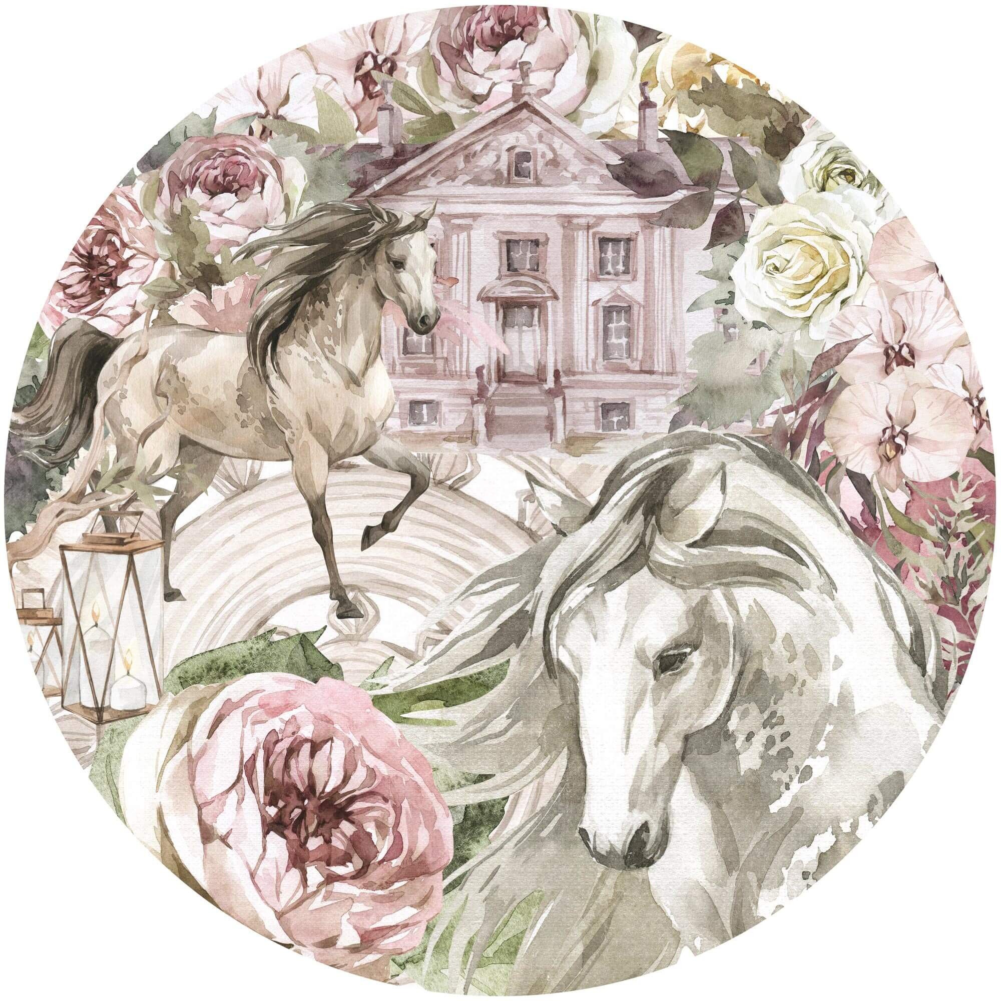 BOHO HORSES Magic Window, Horses Wall Decal, Removable Decal With Horse