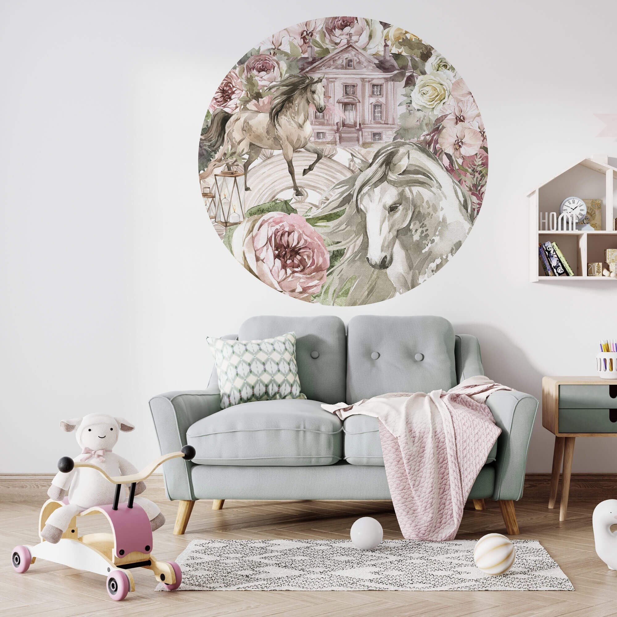 BOHO HORSES Magic Window, Horses Wall Decal, Removable Decal With Horse