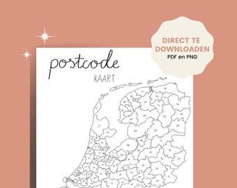 Postcode kaart Nederland - direct te downloaden