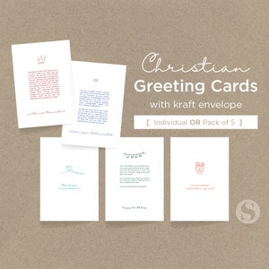 Carte de voeux chrétienne d'encouragement pour les Ecritures ** Paquet/individuel** Anniversaire | Bénédiction | Blanc à l'intérieur | Enveloppe incluse | Papier cartonné