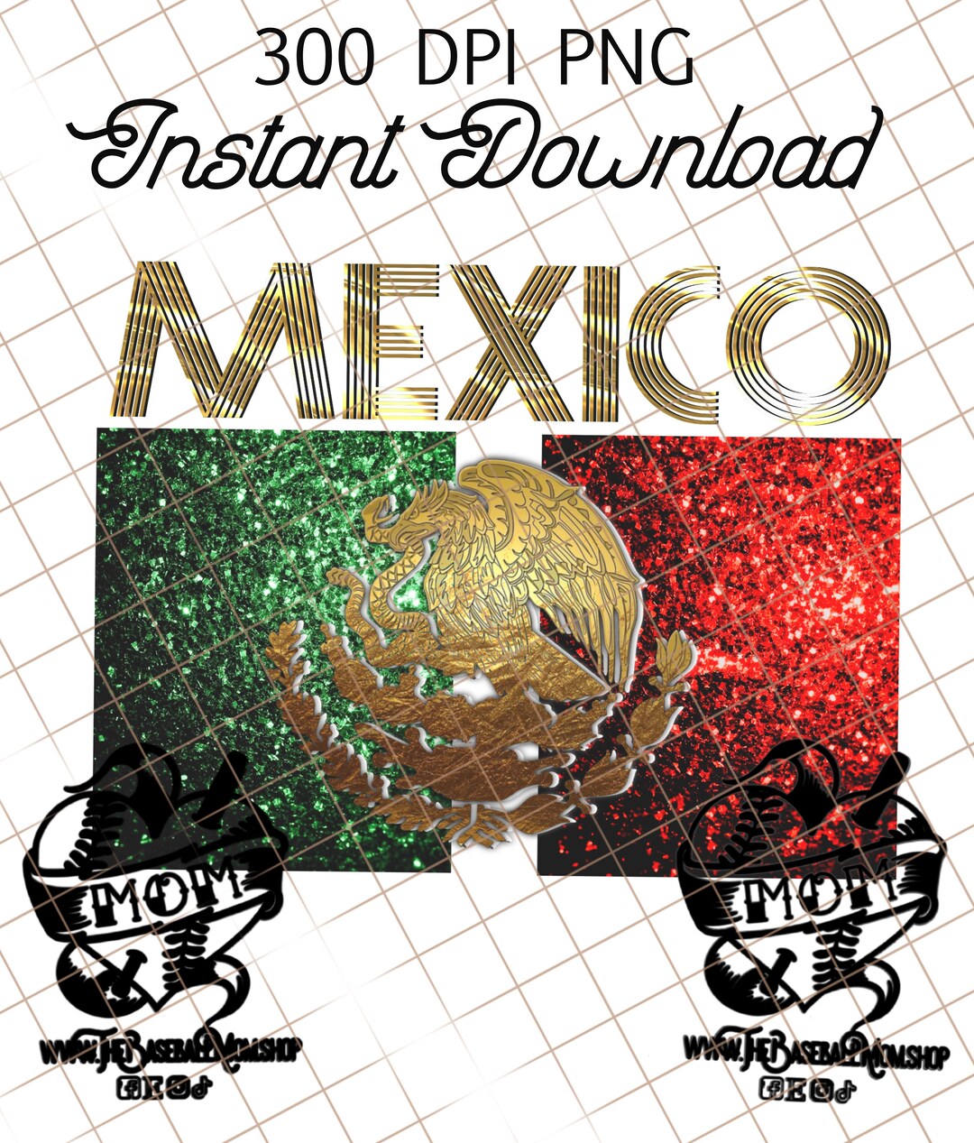 Mexico Flag Glittered INSTANT DOWNLOAD - Etsy