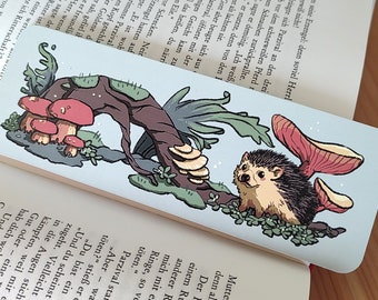 HEDGEHOG Bookmark | Cute Autumn Wildlife Drawing | Fall Forest Mood | Cottagecore Paper Bookmark