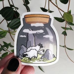 WINTER SHEEP Terrarium Sticker | February Snow Globe | Matte Waterproof Vinyl Sticker