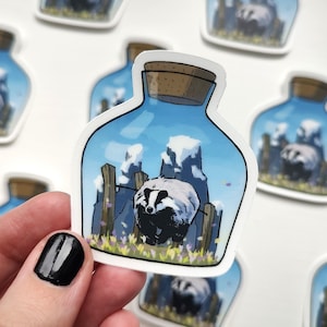 | d’autocollants spring badger terrarium Mars Fleurs Nature Snow Globe | Autocollant imperméable à l’eau mat en vinyle Wildlife