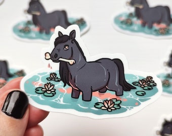 KELPIE Mythical Creature Sticker | Spooky Cute Pastel Monster Art | Matte Waterproof Vinyl Decal