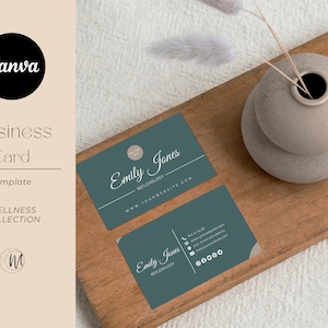 Bearbeitbare Visitenkarte für Wellness-Based-Businesses Canva Template Reflexologie, Massage, Spa