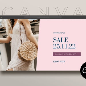 Editable Website Banner For Canva I DIY Website Header I Website Banner Template For Canva, Website Banner Set image 2