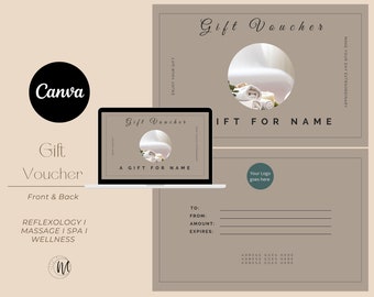 Editable Gift Voucher Template For Reflexologists I Massage Practices I Spa Businesses I Yoga Studios I Small Businesses