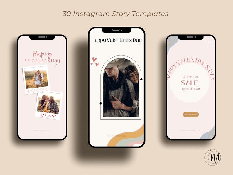 60 Valentine's Day Instagram Post & Story Template I Editable Canva Design Download image 4