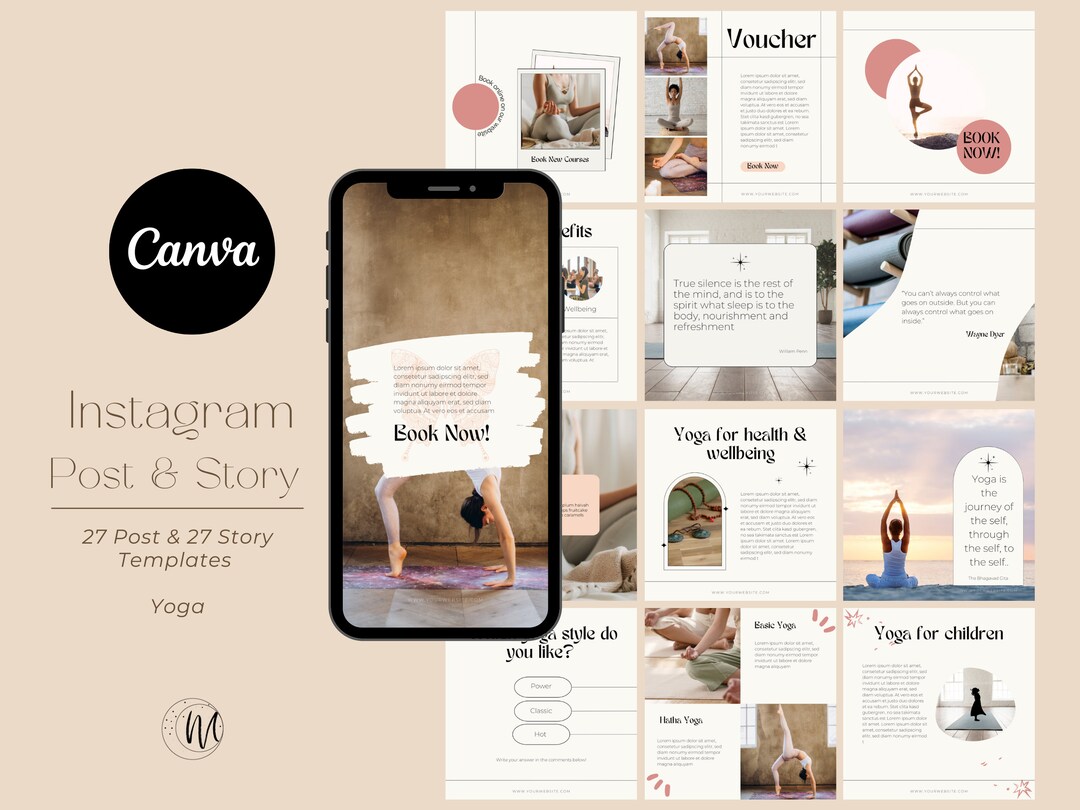 54 Yoga Instagram Post & Story Template I Appealing Social Media Feed I ...