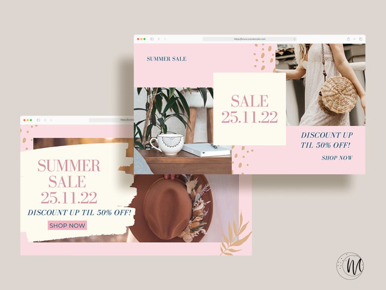 Editable Website Banner For Canva I DIY Website Header I Website Banner Template For Canva, Website Banner Set image 4