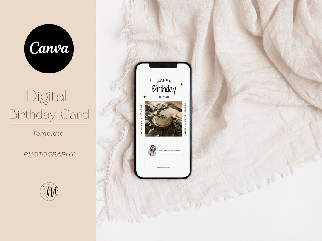 Digital Birthday Gift Card Marketing Template for Photographers