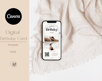 Digital Birthday Gift Card Text Message - Yoga Marketing - Textable Client Birthday Card