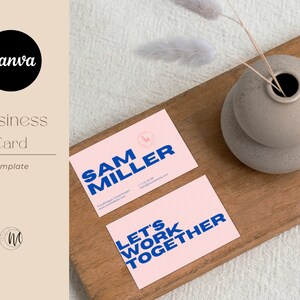 Printable Business Card Canva Template - Editable Double Sided Business Card