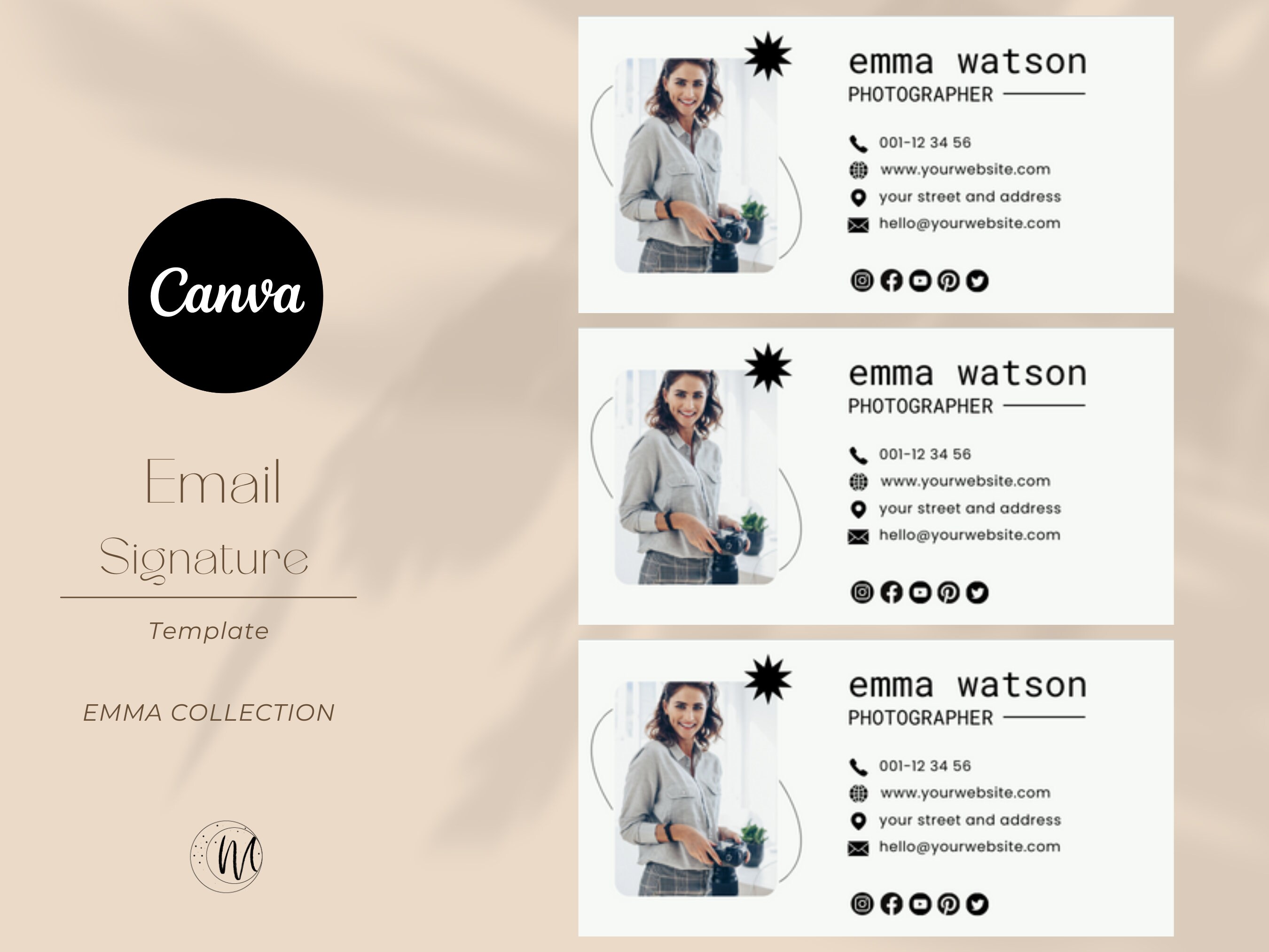 Email Signature Template Canva Editable E-mail Signature Template Canva ...