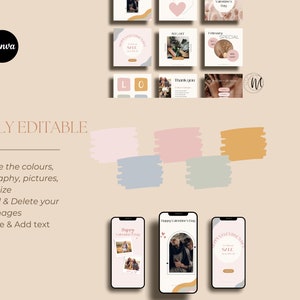 60 Valentine's Day Instagram Post & Story Template I Editable Canva Design Download image 7