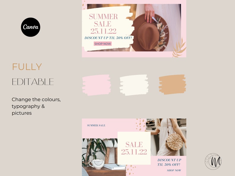 Editable Website Banner For Canva I DIY Website Header I Website Banner Template For Canva, Website Banner Set image 6