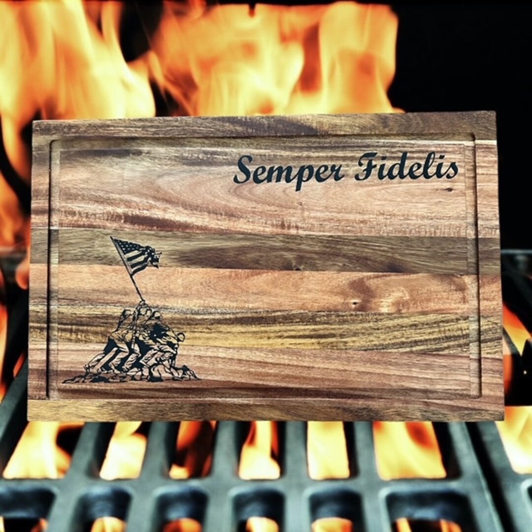 Cutting Board USMC Marine Corps Iwo Jima & Semper Fidelis Etsy