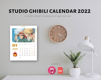 Calendrier Studio Ghibli 2023 Ghibli Calendar | Etsy