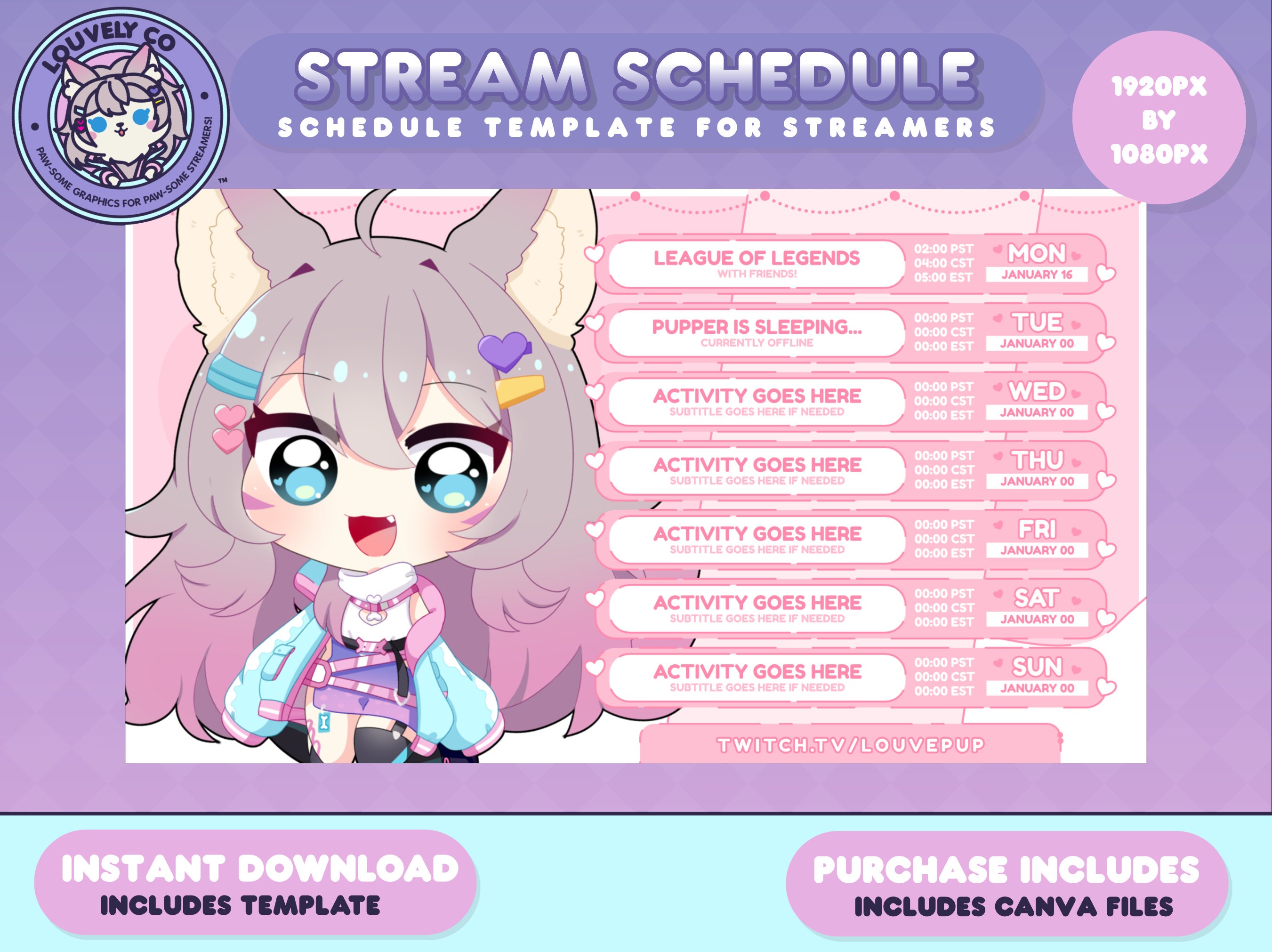 Schedule Template Stream Schedule Vtuber Vtuber Graphics Weekly Schedule Template Stream Schedule Vtuber Vtuber Graphics Weekly