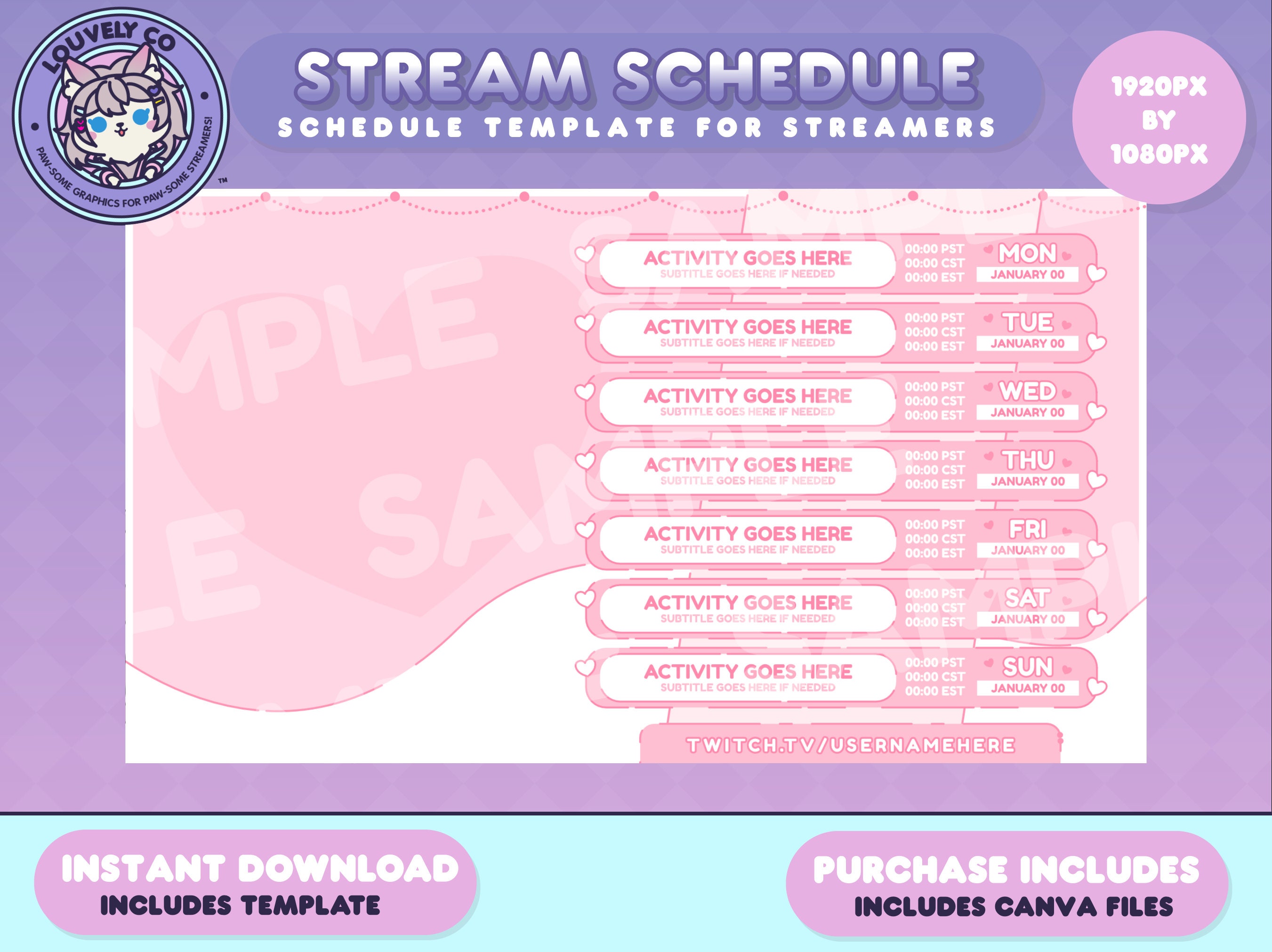 Schedule Template Stream Schedule Vtuber Vtuber Graphics Weekly Schedule Template Stream Schedule Vtuber Vtuber Graphics Weekly