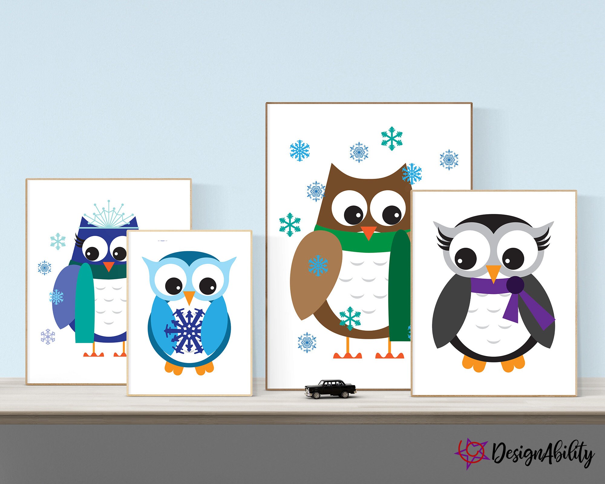Winter Owls Clipart Set SVG & 13 Pngs Digital Download - Etsy