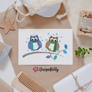 Winter Owls Clipart Set SVG & 13 Pngs Digital Download | Etsy