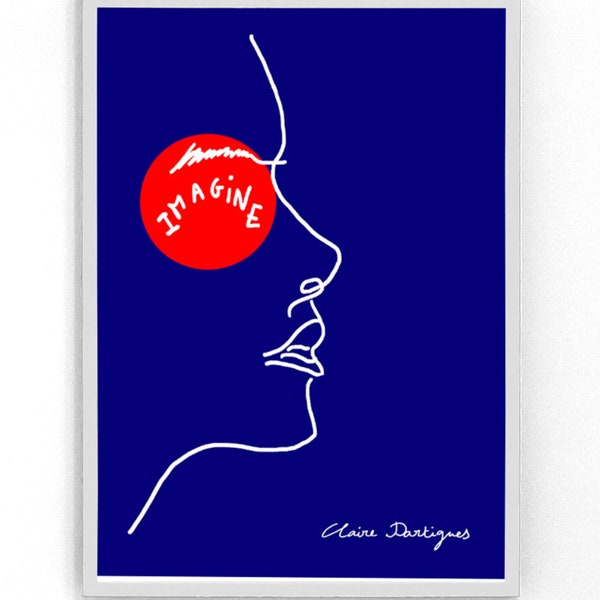 Affiche Visage femme, dessiné par Claire Dartigues
