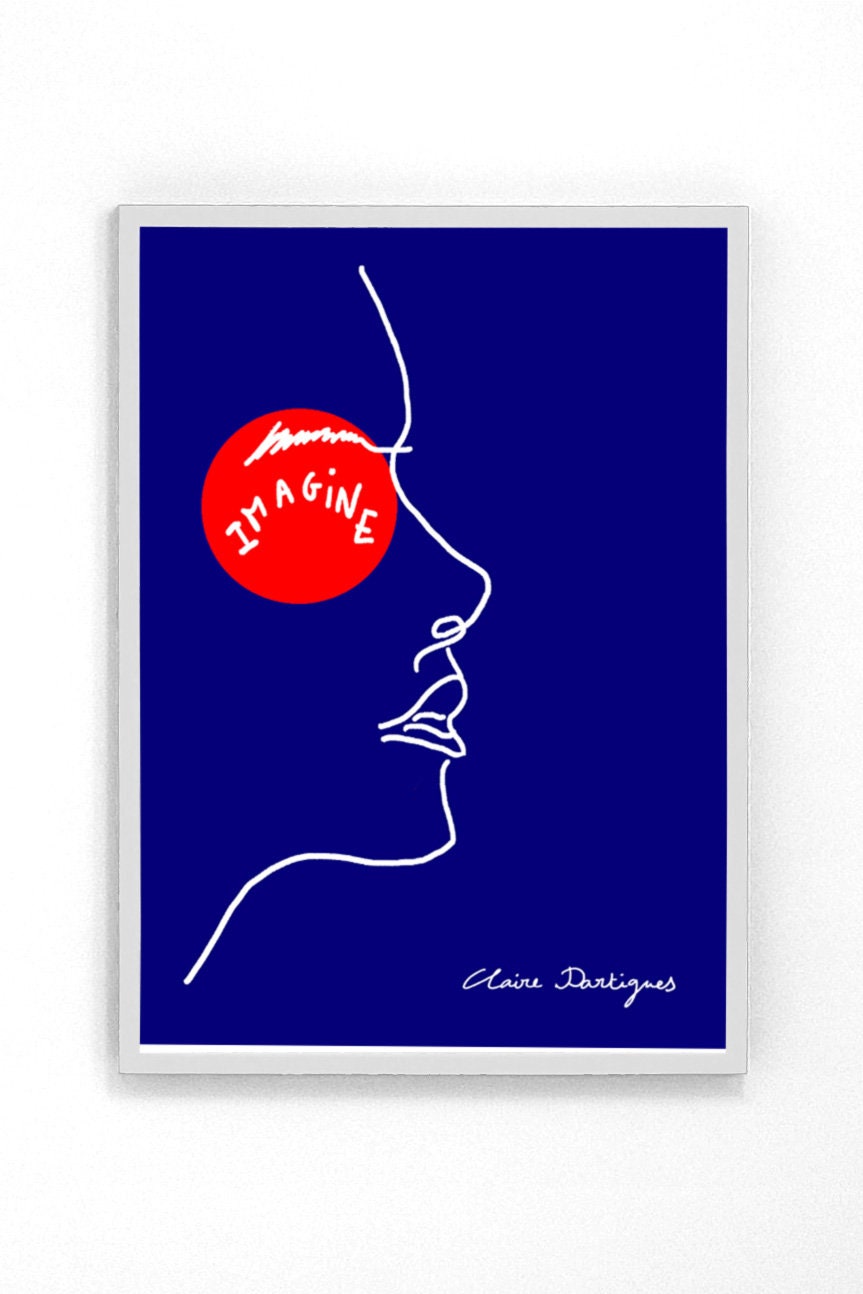 Affiche Visage Femme, Dessiné Par Claire Dartigues