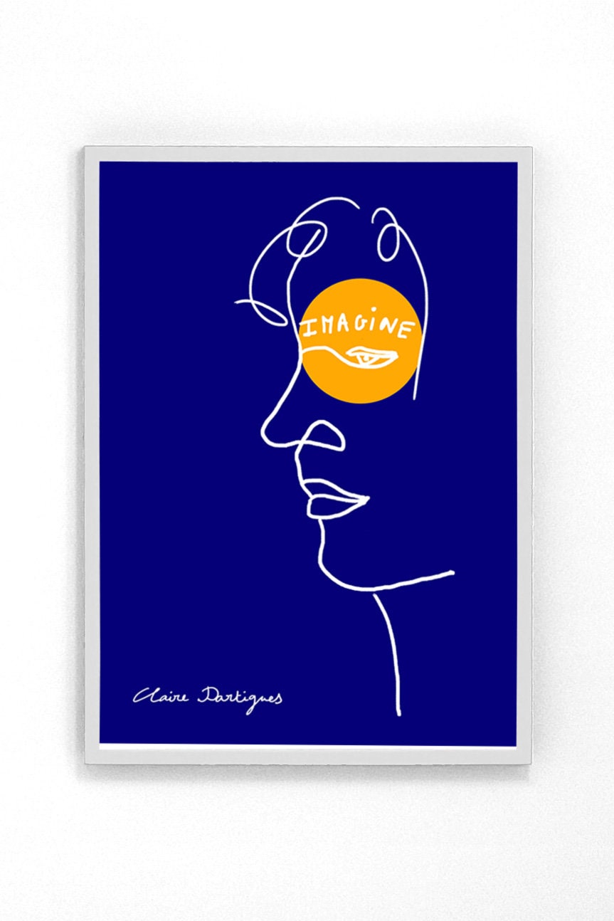 Affiche Visage Homme, Dessiné Par Claire Dartigues