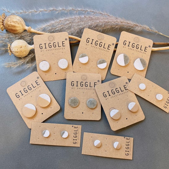 Handmade Polymer Clay Stud Packs|  Polymer Clay Earrings| Round Granite geometric Stud| Dainty Stud lightweight | Personalized gifts for her
