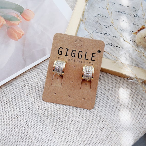 Dainty 18K gold cubic crystal clip on earrings| Crystal No Piercing Jewelry|Wedding bridesmaid clip on stud|Hoop Clip on stud| gift for her