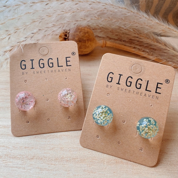 Pressed flower earrings, Dried flower stud, Handmade real flower studs,Pressed flower earrings, lasting bloom gift,gift for bridesmaid